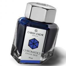 Синие чернила во флаконе Caran d'Ache Chromatics Iddyllic Blue 50мл