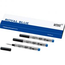 128241 Синий короткий стержень Montblanc Small Rollerball Refill Royal Blue M (3шт в уп)