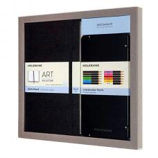Набор Moleskine Art Collection Sketching блокнот для рисования/акварельные карандаши Large 130 х 210 мм нелинованный черный