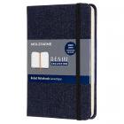 Блокнот Moleskine Limited Edition Denim Pocket 90 x 140 мм обложка текстиль 192 стр. линейка темно-синий Prussian blue