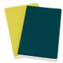 Блокнот Moleskine VOLANT Large 130 х 210 мм 96 стр. линейка мягкая обложка зеленый, желтый цитрон (2шт)
