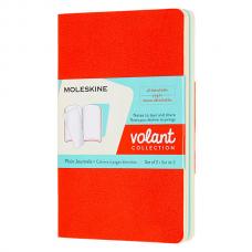 Блокнот Moleskine VOLANT Pocket 90 x 140 мм 80 стр. нелинованный мягкая обложка оранжевый, голубой (2шт)