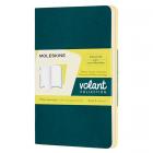 Блокнот Moleskine VOLANT Pocket 90 x 140 мм 80 стр. нелинованный мягкая обложка зеленый, желтый цитрон (2шт)