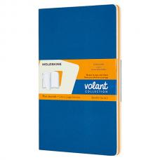 Блокнот Moleskine VOLANT Large 130 х 210 мм 96 стр. нелинованный мягкая обложка синий, желтый янтарный (2шт)