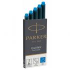 Синие картриджи с чернилами Parker Quink Washable Blue 5 шт