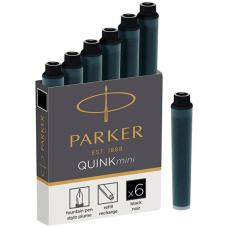 Черные мини картриджи с чернилами Parker Quink Mini Cartridges Black 6 шт