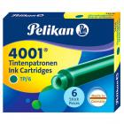 Зеленый картридж с чернилами Pelikan INK 4001 TP/6 Dark-Green 6 шт