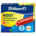 Красный картридж с чернилами Pelikan INK 4001 TP/6 Brilliant Red 6 шт